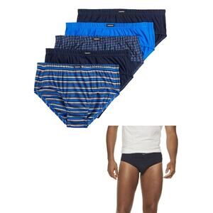 Equipo Men's Low Rise Briefs 5-Pack Cotton - Navy Blue Black Large